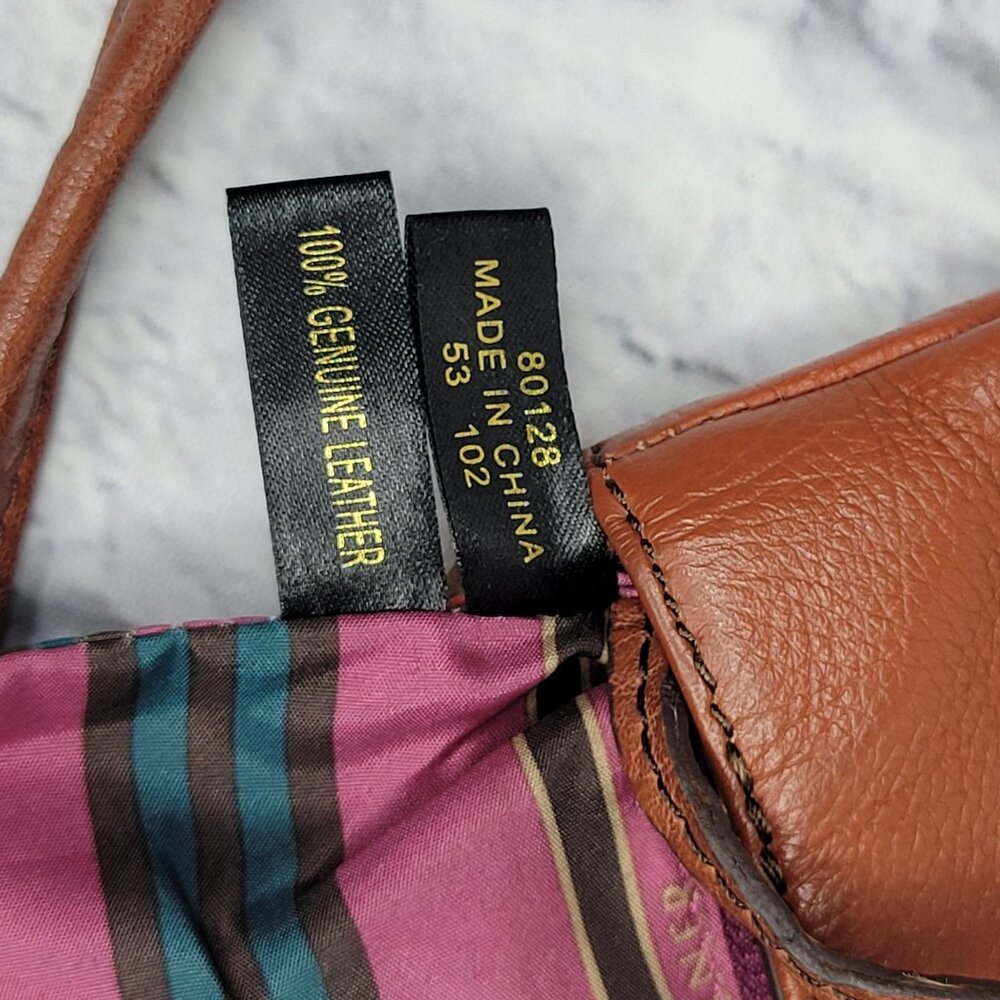 Etienne Aigner Whitney Collection Brown Leather Crossbody Bag With Keychain & ID - Picture 10 of 11